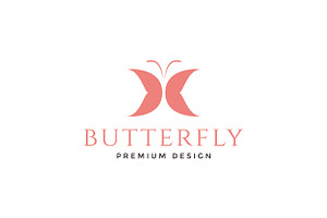 Modern Shape Beauty Butterfly Logo