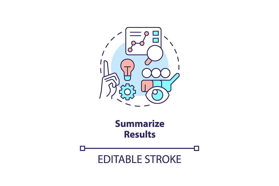 Summarize results concept icon, an Outline Icon by bsd studio