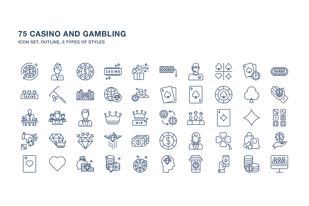 Casino and gambling icon set, an Icon by Icongeek26 (Photo 2 of 6)