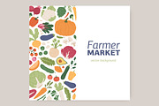 Vegetables background templates set, a Food Illustration by Good Studio (Thumbnail 3 of 6)