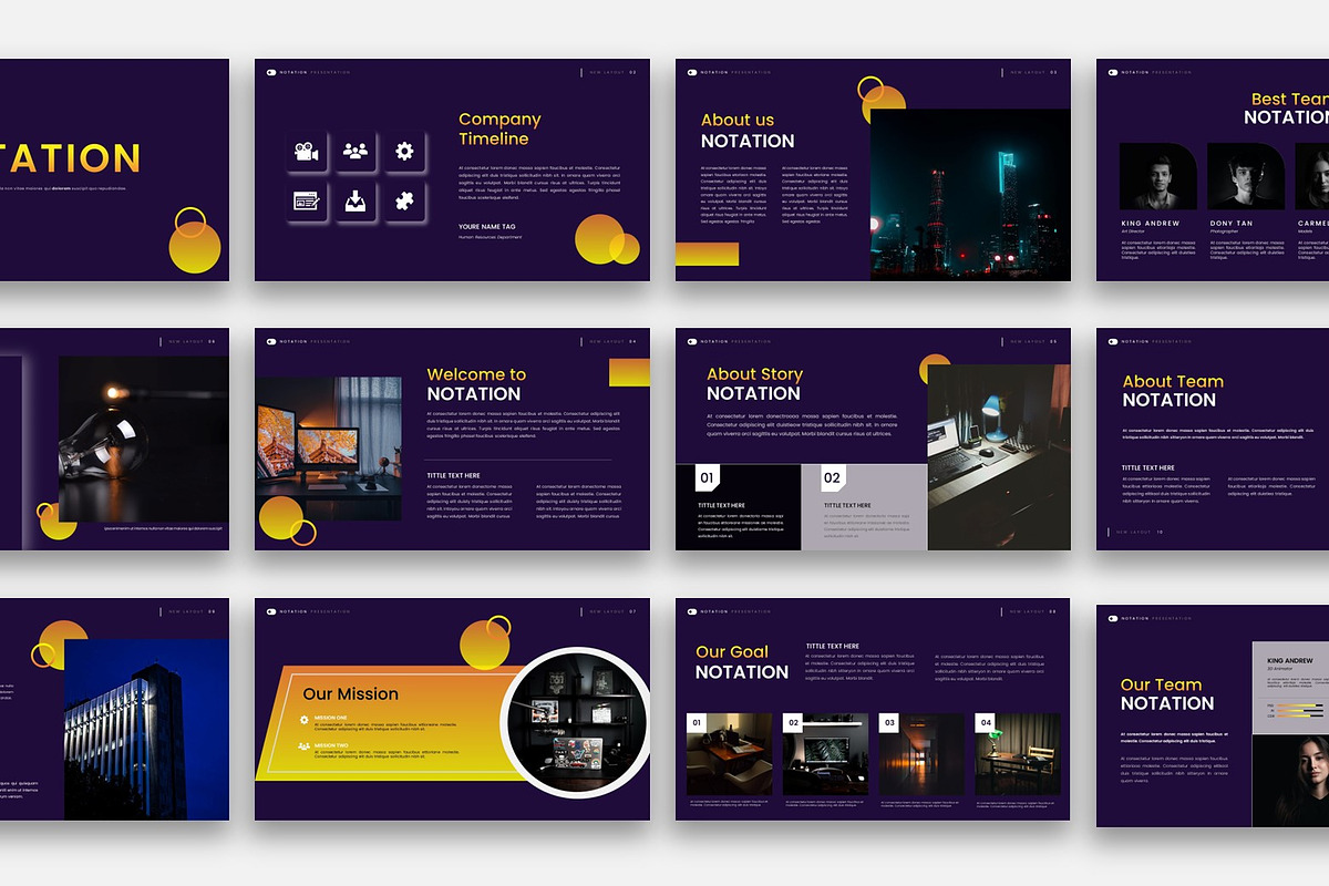 NOTATION - PowerPoint Template, a Presentation Template by kreatifreya
