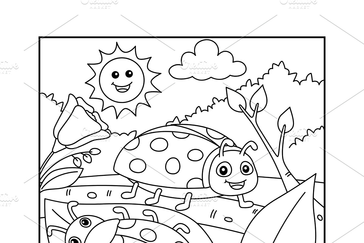 Spring Coloring Book Printable PDF, a Seasonal Illustration by Image for Sale (Photo 2 of 2)