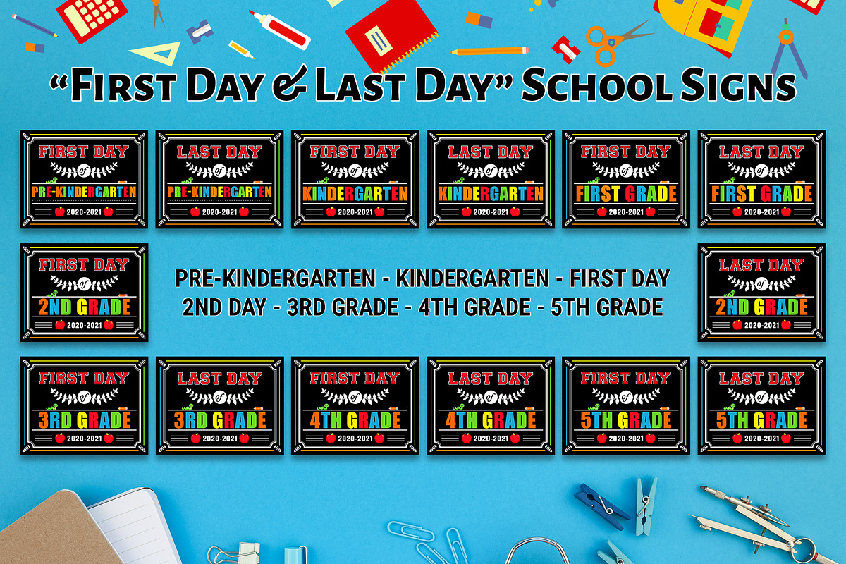 Back to School Photo Props Signs, a Stationery Template by DickyJiang Illustrations (Photo 2 of 3)
