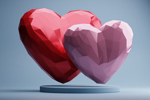 10 Bundle 3D Render Heart And Love