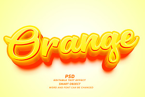 Orange PSD 3d Editable Text Effect, a Brushes & More by TrueVector