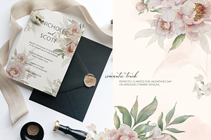 ROMANTIC PEONIES Watercolor Set