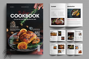 Modern Cookbook Magazine Layout, a Magazine Template by MightyDesign