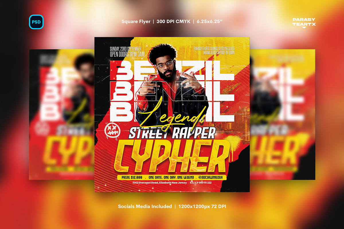 Rap Artist Flyer, a Flyer Template by iDoodle Studio