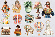 Boho Floral Spring Clipart, an Illustration by Design Market (Thumbnail 2 of 3)