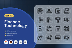 Finance Technology Icon, an Outline Icon by Nathaya Studio