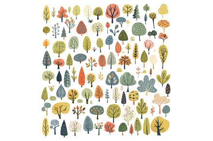 Trees in flat nordic style. Tree and, an Object Illustration by Valerie Bodnar