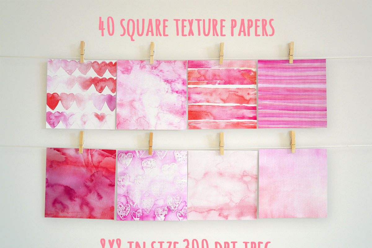 Sweet Love Watercolor Collection, a Texture Graphic by Sinziana Romanescu (Photo 6 of 15)