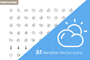 85 Weather Vector Icons, an Icon by CustomIconDesign (Thumbnail 1 of 3)