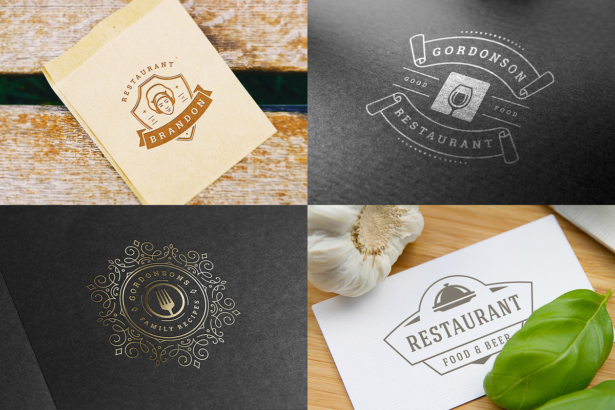 36 Restaurant Logos and Badges, a Branding & Logo Template by Vasya Kobelev (Photo 10 of 15)
