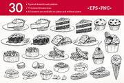 Desserts Sketchy illustrations, a Food Illustration by Sonya Illustrations (Thumbnail 5 of 9)