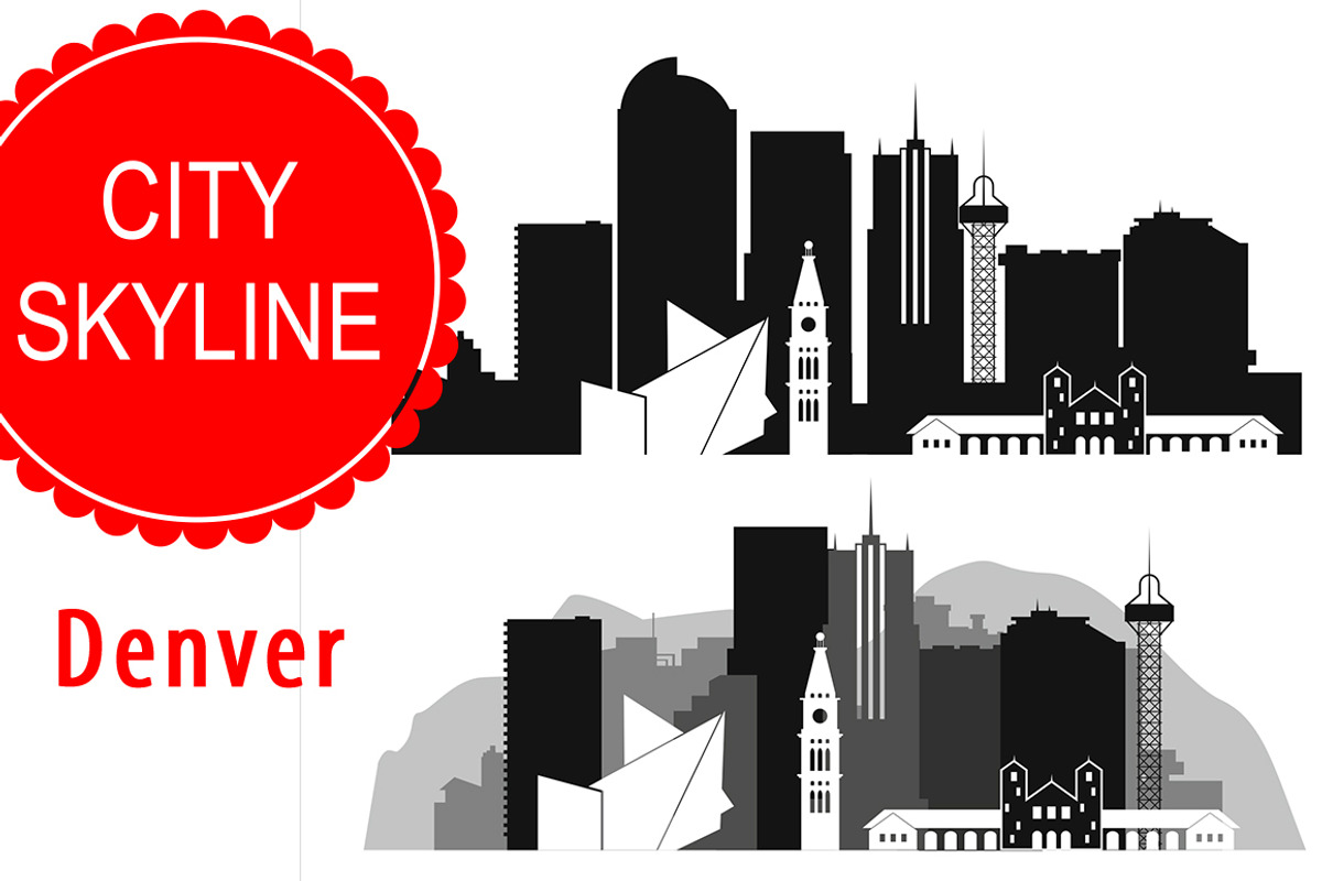 Denver vector skyline, an Illustration by DimShop