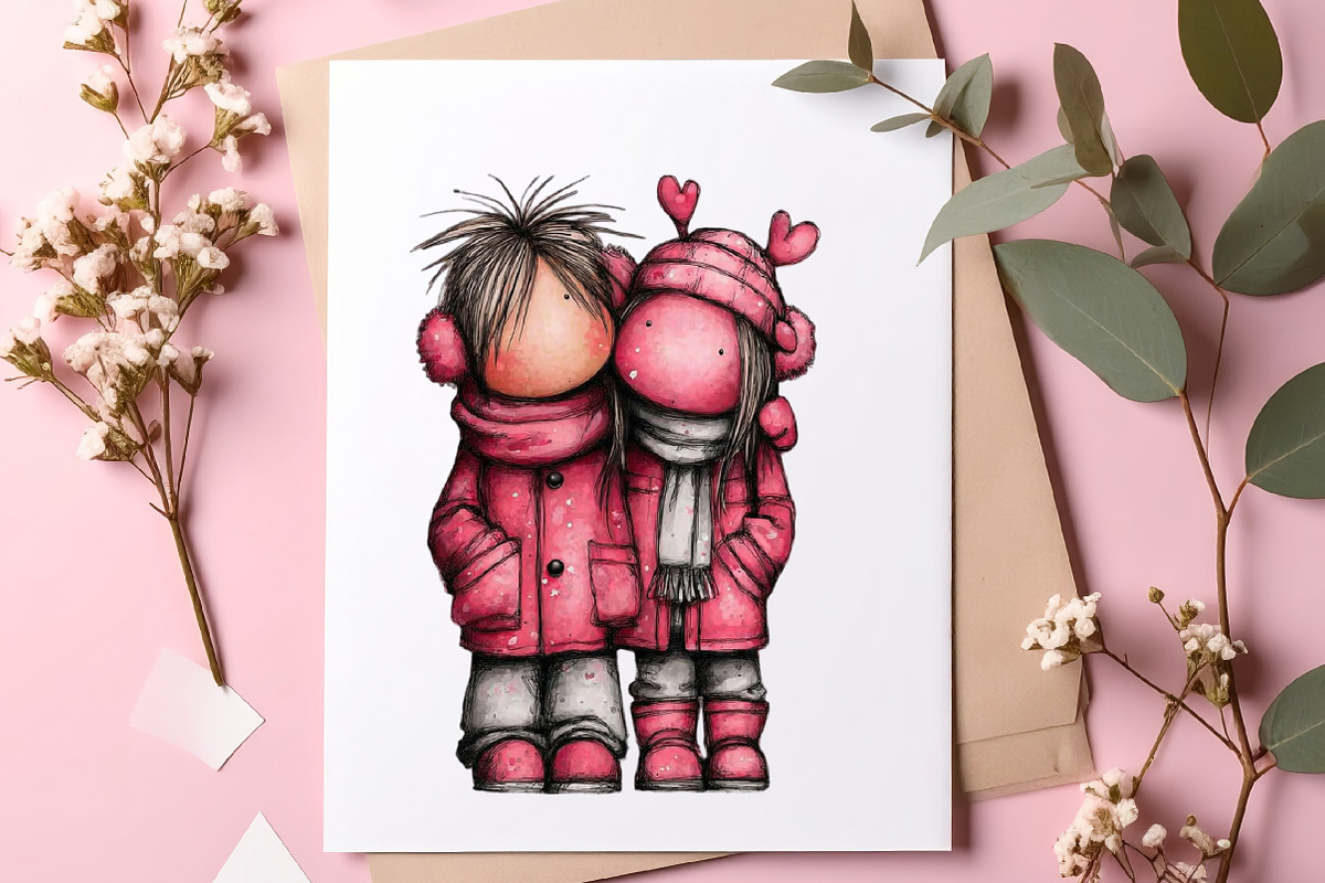 Valentines Couple Clipart, an Illustration by SinaCreation (Photo 7 of 11)
