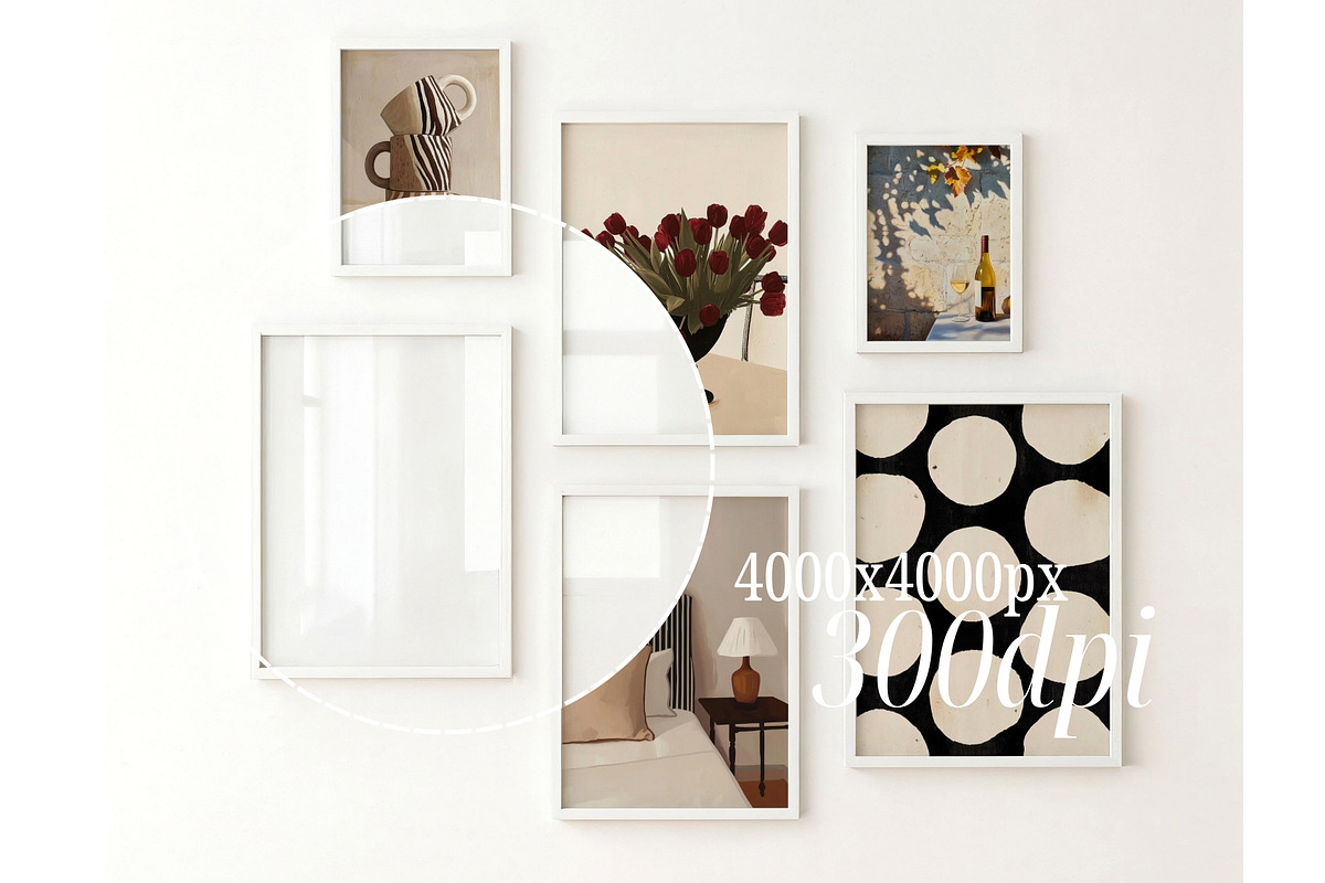 6 Frame Gallery Wall Mockup PSD, a Mockup by First Impression Mockups (Photo 2 of 4)
