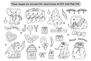Hand-Drawn Happy Family Christmas, a Seasonal Illustration by Irina Avdeeva (Thumbnail 2 of 9)