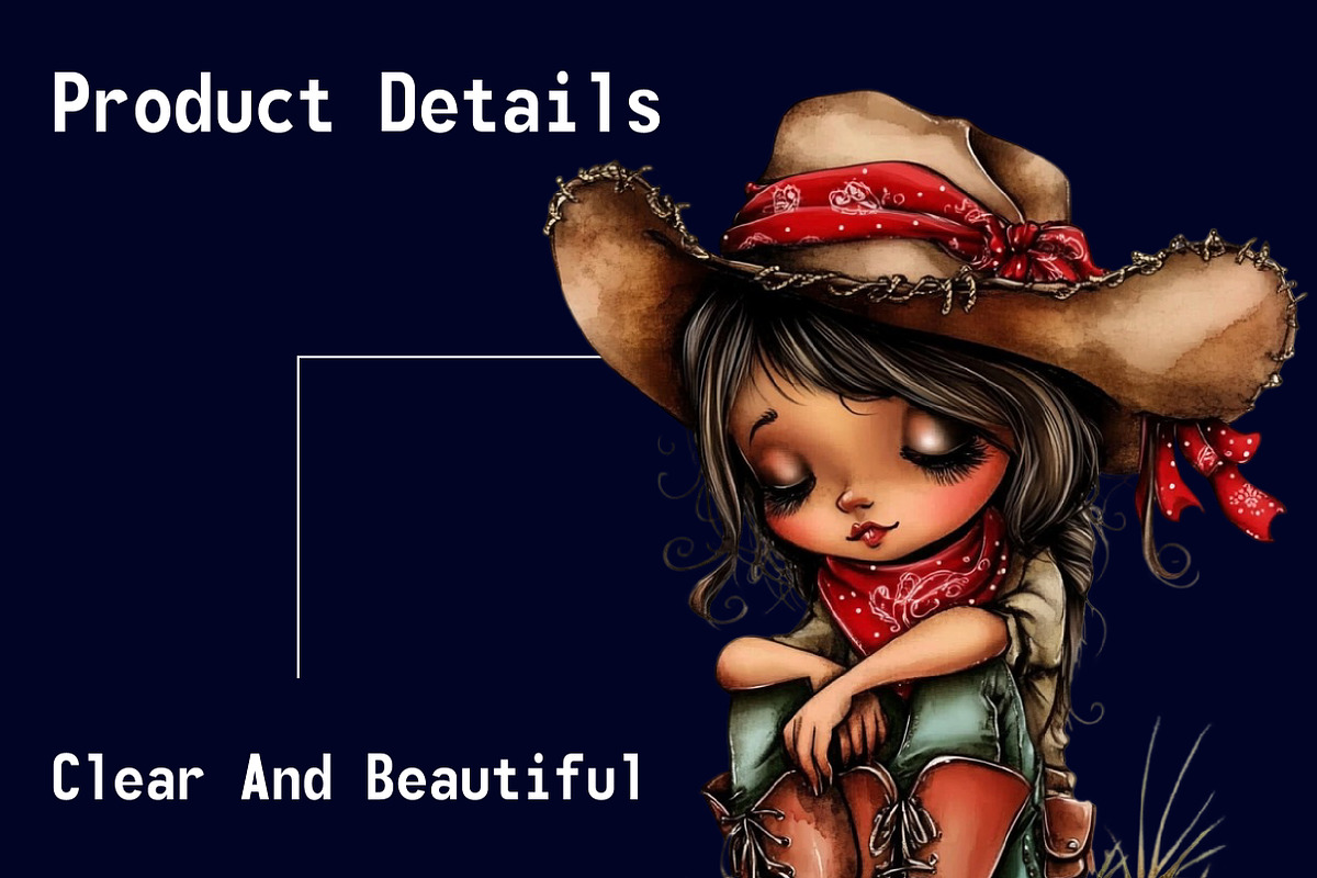 Whimsical Western Cowgirl Clipart, a Seasonal Illustration by CitraGraphics (Photo 6 of 6)