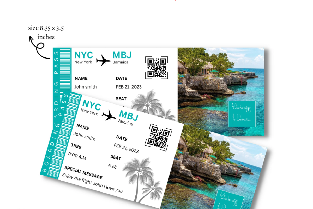 Editable Boarding Pass Template, a Card Template by YasdeyDesigns (Photo 2 of 7)