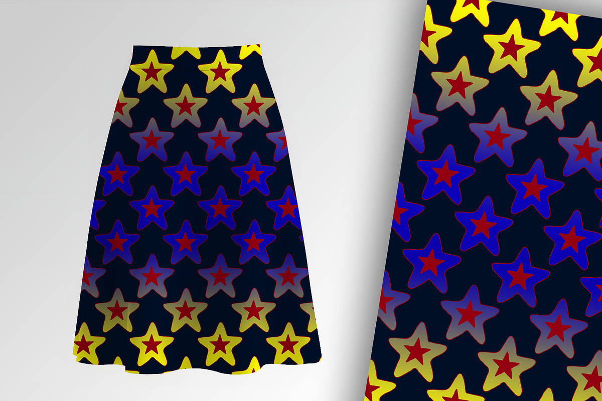 Rad yellow and Purple Stars Seamles, a Pattern Graphic by Sharon Schwalbe (Photo 1 of 5)