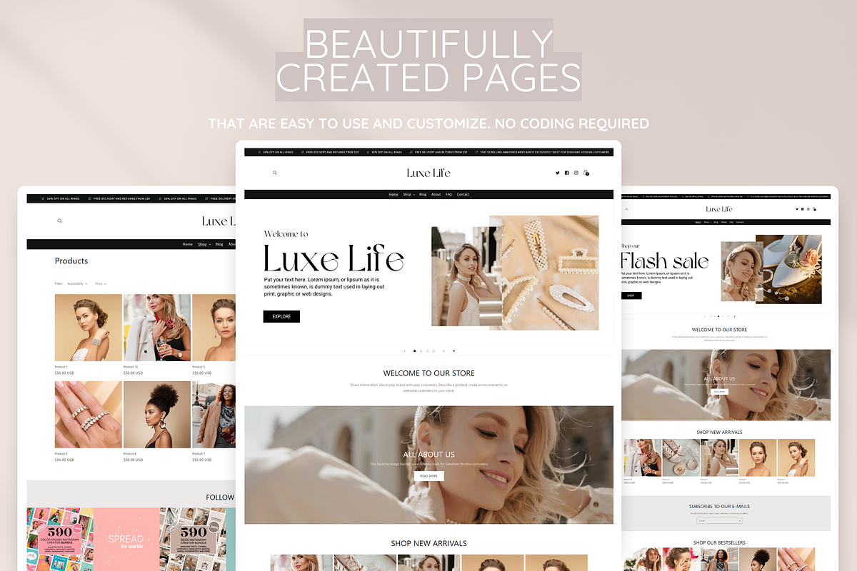 Beige Shopify Theme, a Shopify Template by SunshineStudioBoutique (Photo 5 of 9)