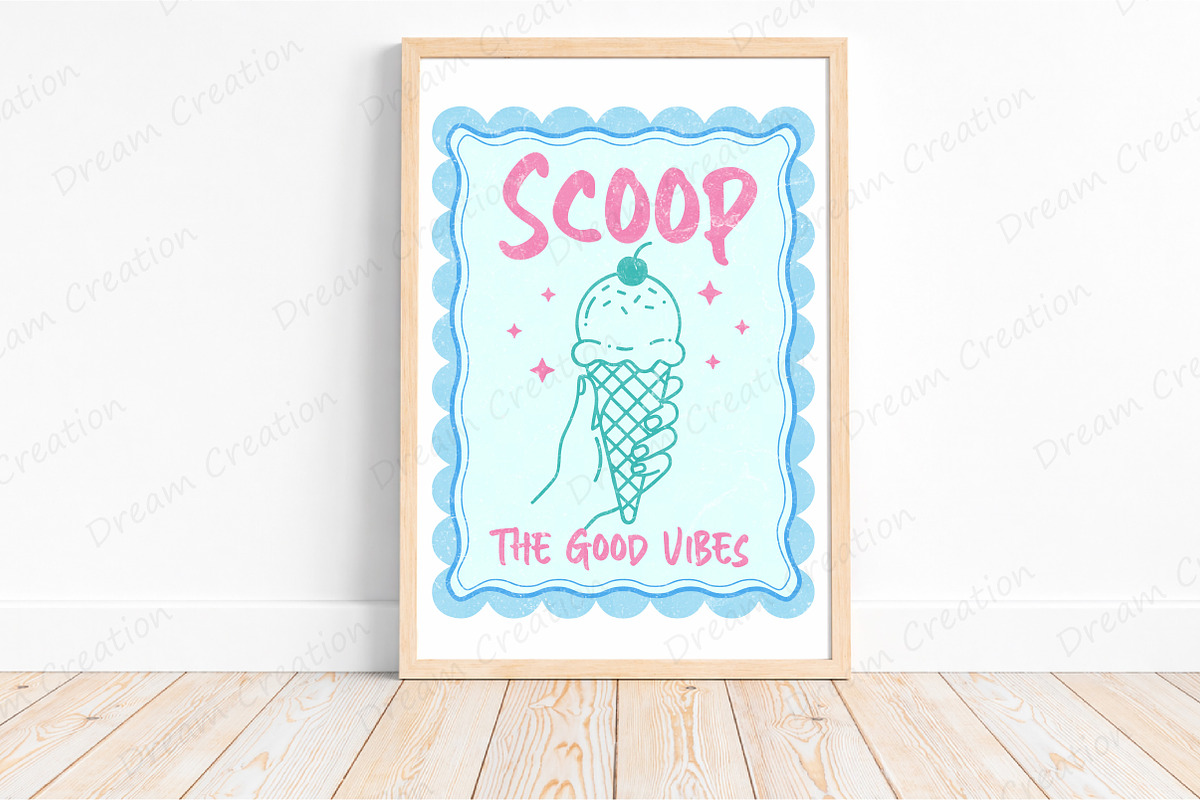 Summer Ice Cream Hand Drawn Line Art, an Illustration by Dream Creation (Photo 3 of 7)