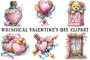 Whimsical Valentine's Day Clipart, an Illustration by OK Design (Thumbnail 2 of 6)