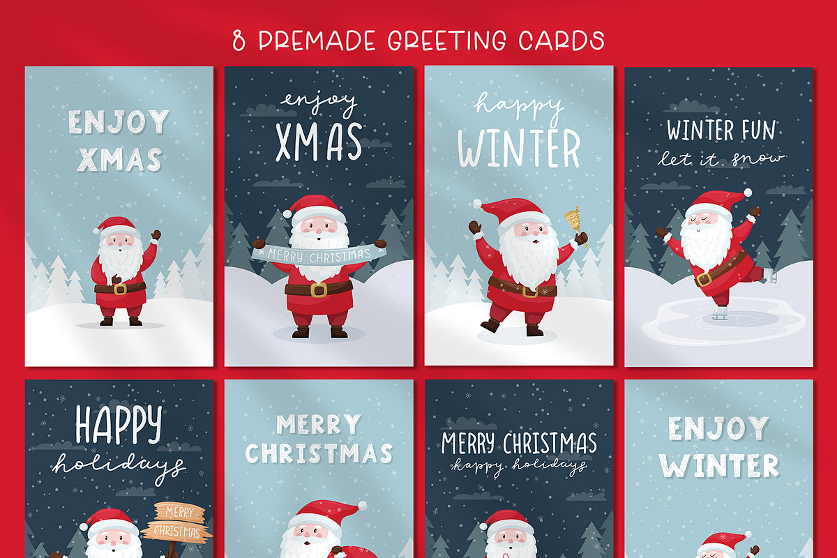 Christmas Santa. Characters & cards, a Seasonal Illustration by Valeria Soloveva (Photo 4 of 5)