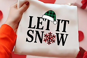 Let It Snow Christmas Plaid PNG Art, a Seasonal Illustration by CrexoraLab (Thumbnail 2 of 4)