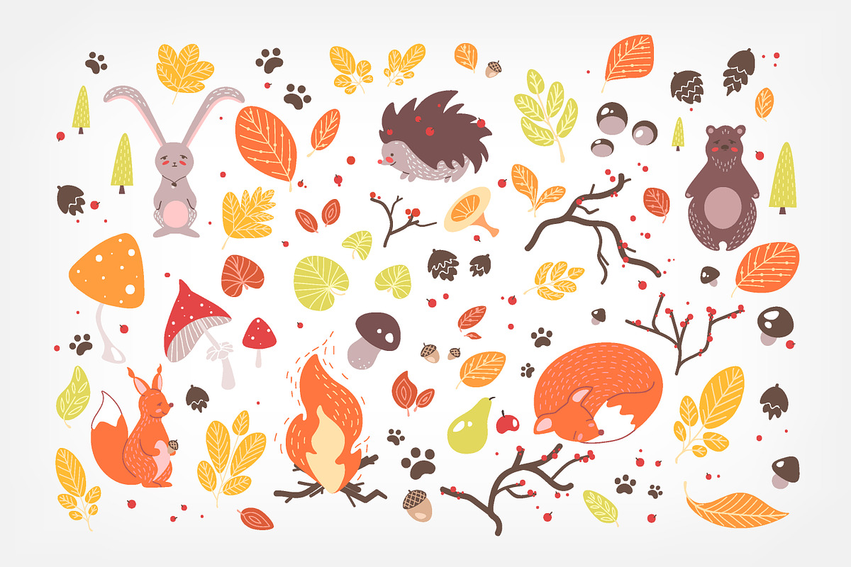 Autumn bundle, patterns, posters, an Animal Illustration by Good Studio (Photo 2 of 15)