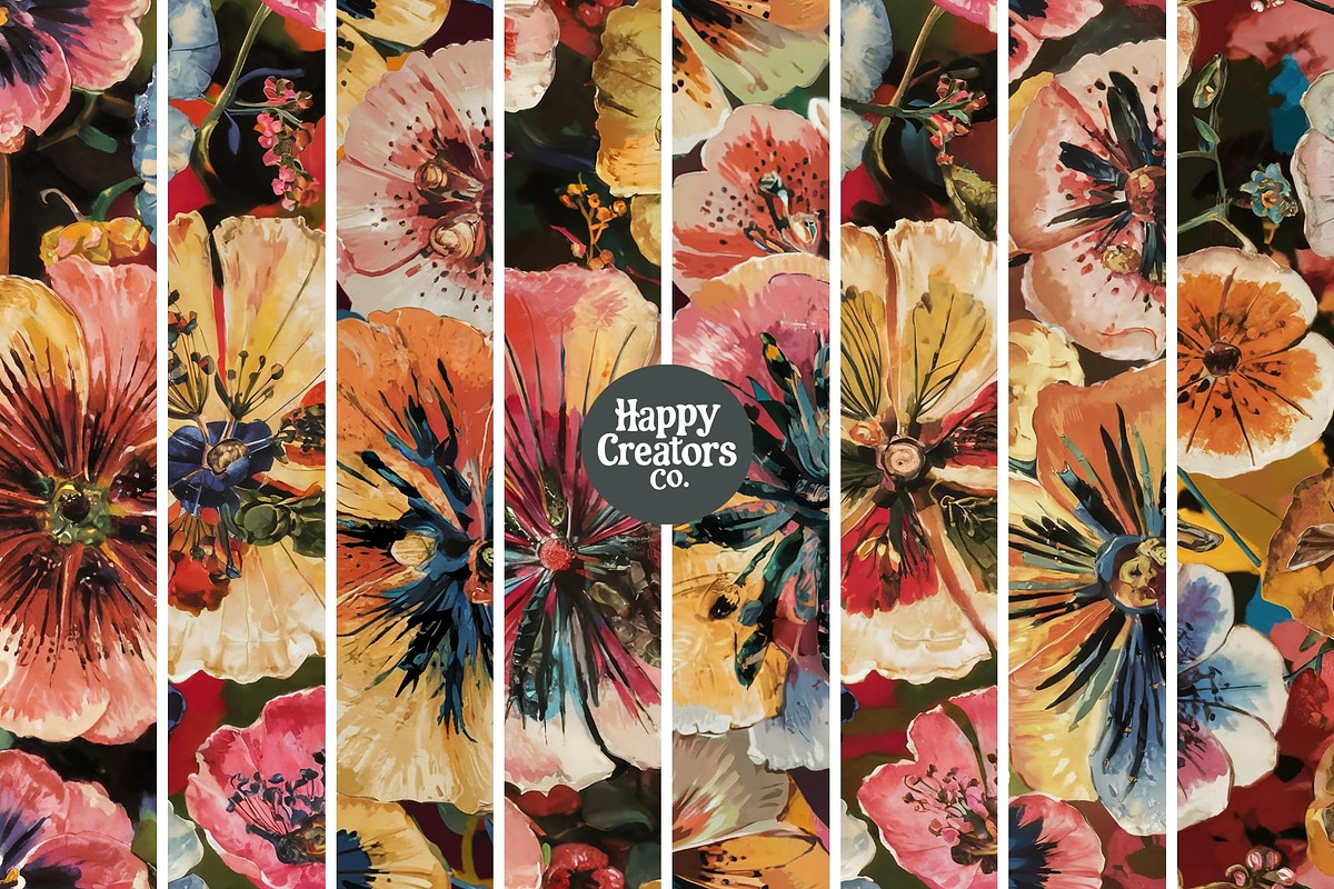 Pressed Flowers Digital Papers #1, a Pattern Graphic by Happy Creators Co. (Photo 2 of 7)