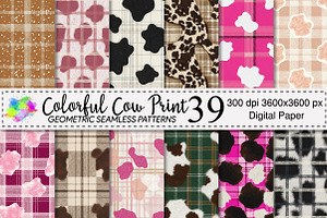 Colorful Cow Print Pattern, a Pattern Graphic by Canvas Craft