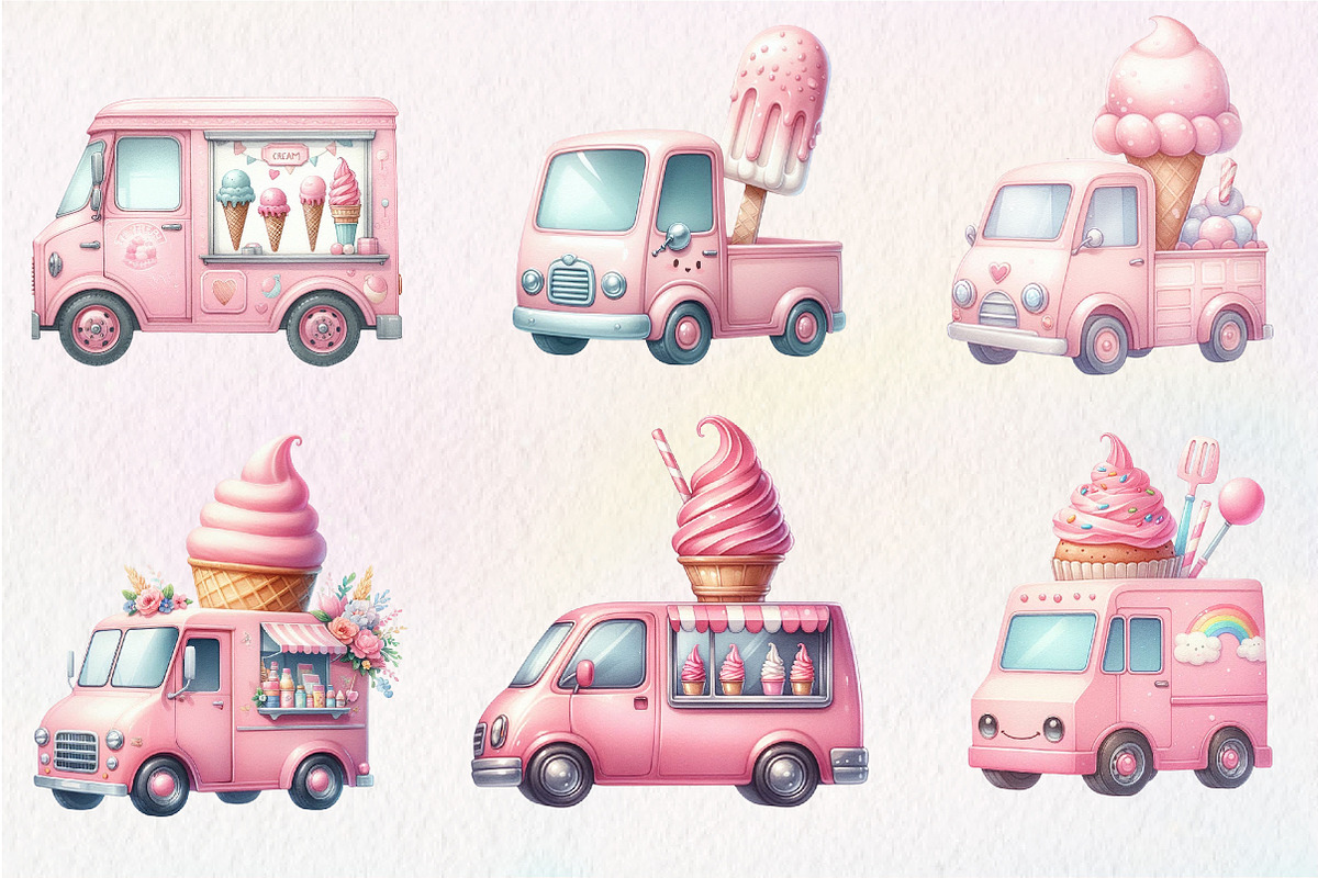 Summer Ice Cream Truck Clipart, an Illustration by CreationArt (Photo 8 of 9)