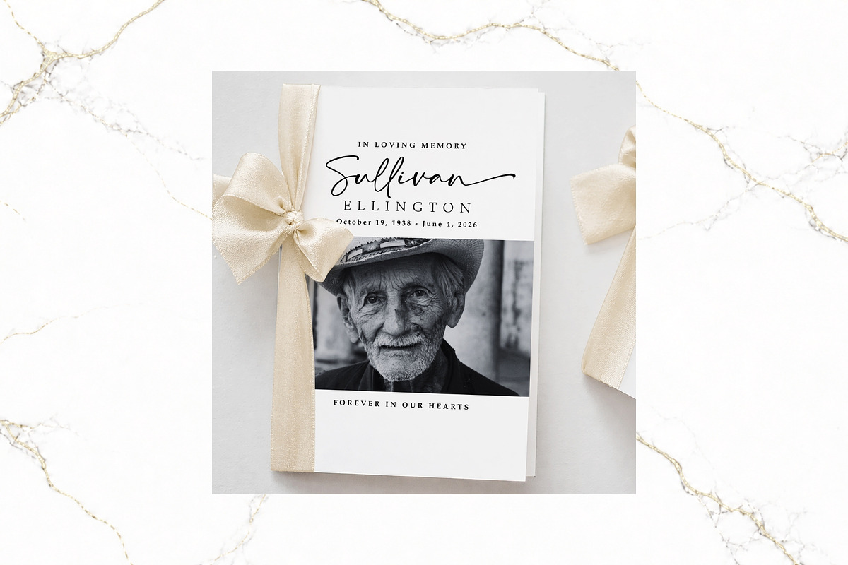Funeral Bifold Program Canva FR003, a Brochure Template by TyphoonStudio (Photo 7 of 8)