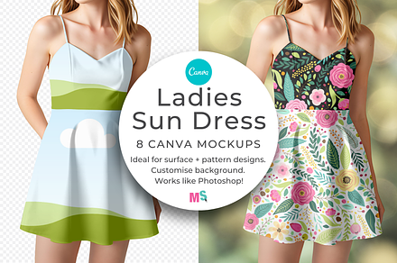 Ladies Sun Dress Canva Mockup, an Apparel Mockup by Mockup Scene