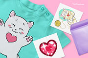 Cat in Love | Clipart & Patterns, an Animal Illustration by TaniCreatures (Thumbnail 4 of 9)