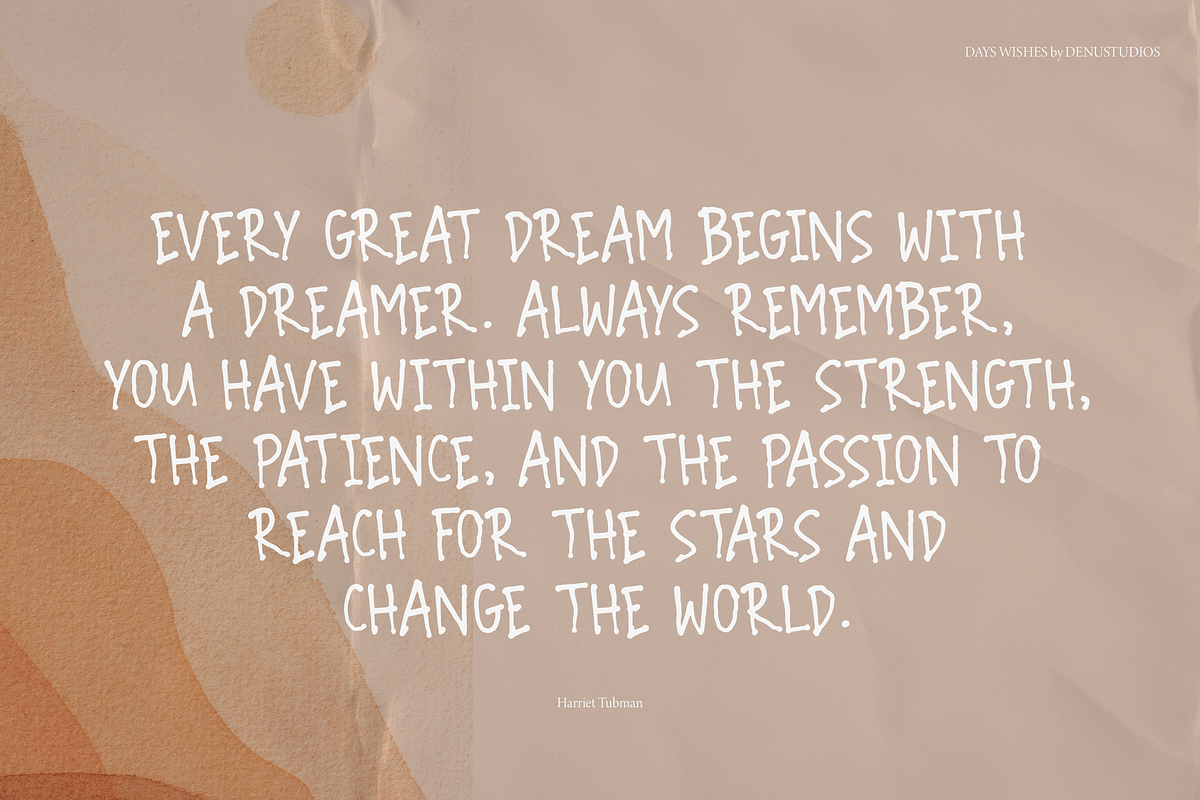 Days Wishes | Hand Drawn Font, a Handwritten Font by Denustudios (Photo 4 of 12)