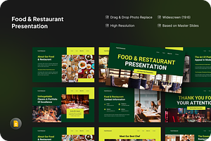 Food & Restaurant Google Slides, a Presentation Template by SquidPixey