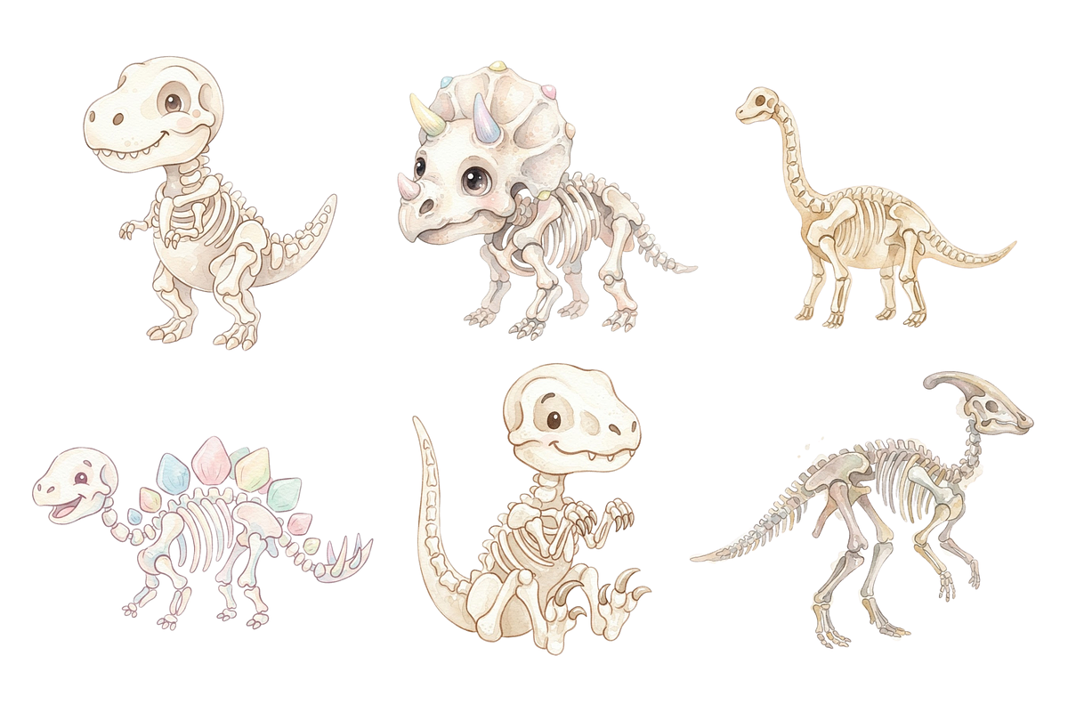 Baby Dinosaurs Skeletons, an Animal Illustration by BerryPieArt (Photo 2 of 4)