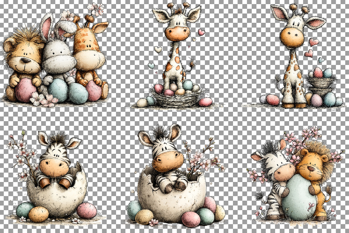 Easter Safari Animals Clipart, an Illustration by Sublimation Artist (Photo 3 of 7)