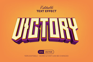 Victory 3D Curved Text Effect Style