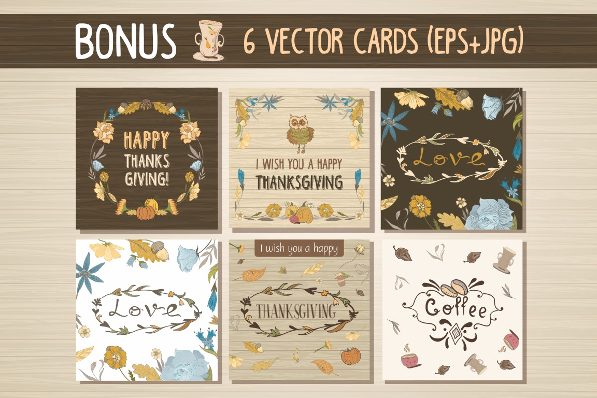 Vintage Fall Vector Bundle + Bonus, a Decorative Illustration by kisikoida (Photo 5 of 5)