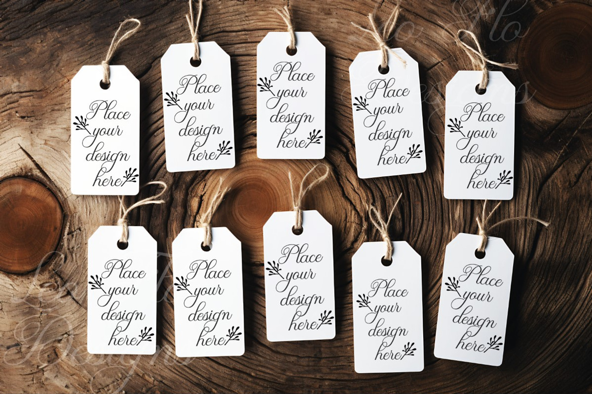 10 tags multiple tag template mockup, a Stationery Template by Leo Flo Mockups (Photo 1 of 3)