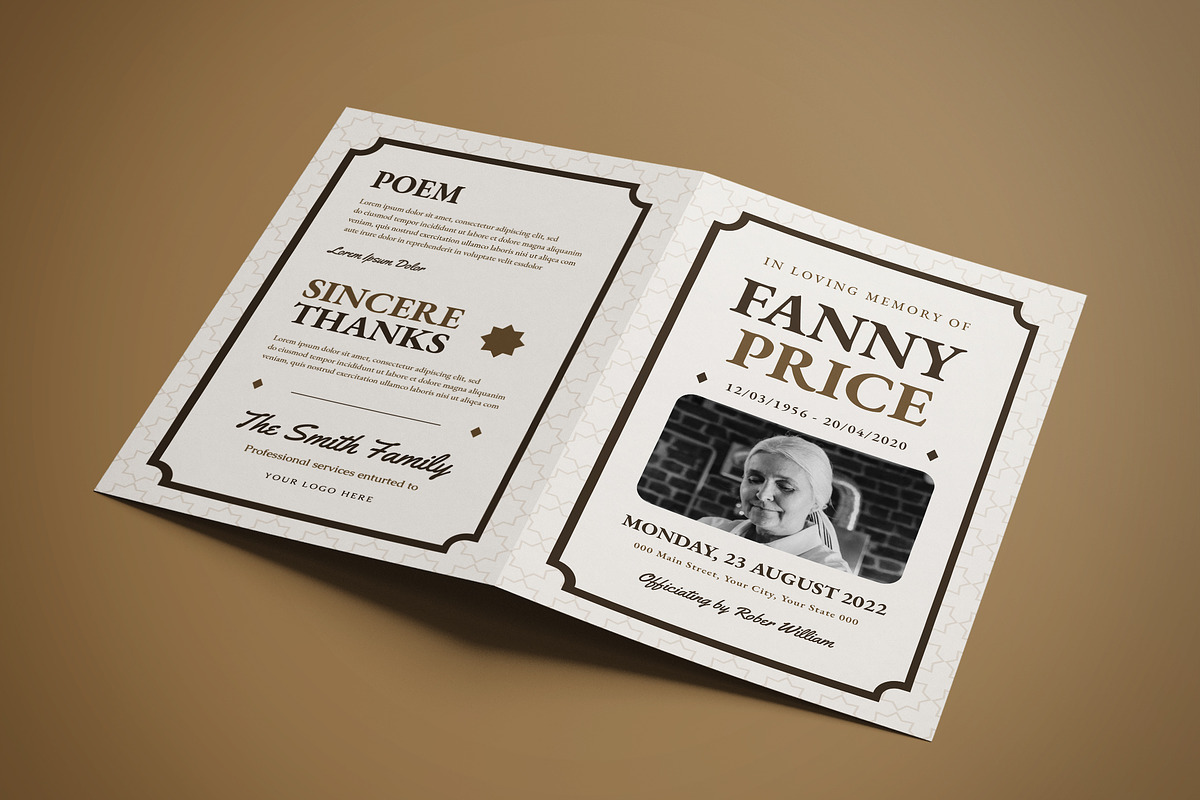 Simple Funeral Program, a Brochure Template by graphicook (Photo 2 of 3)