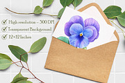 Watercolor Pansy Flowers Clipart, an Illustration by Libby Wishes (Thumbnail 2 of 7)