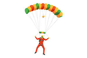 Cartoon skydiver character, a Sport Illustration by Things for designers