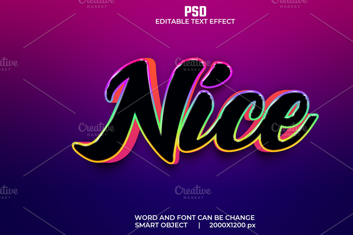 Nice 3d Editable Psd Text Effect, a Layer Style Add-On by bdrobin (Photo 2 of 2)
