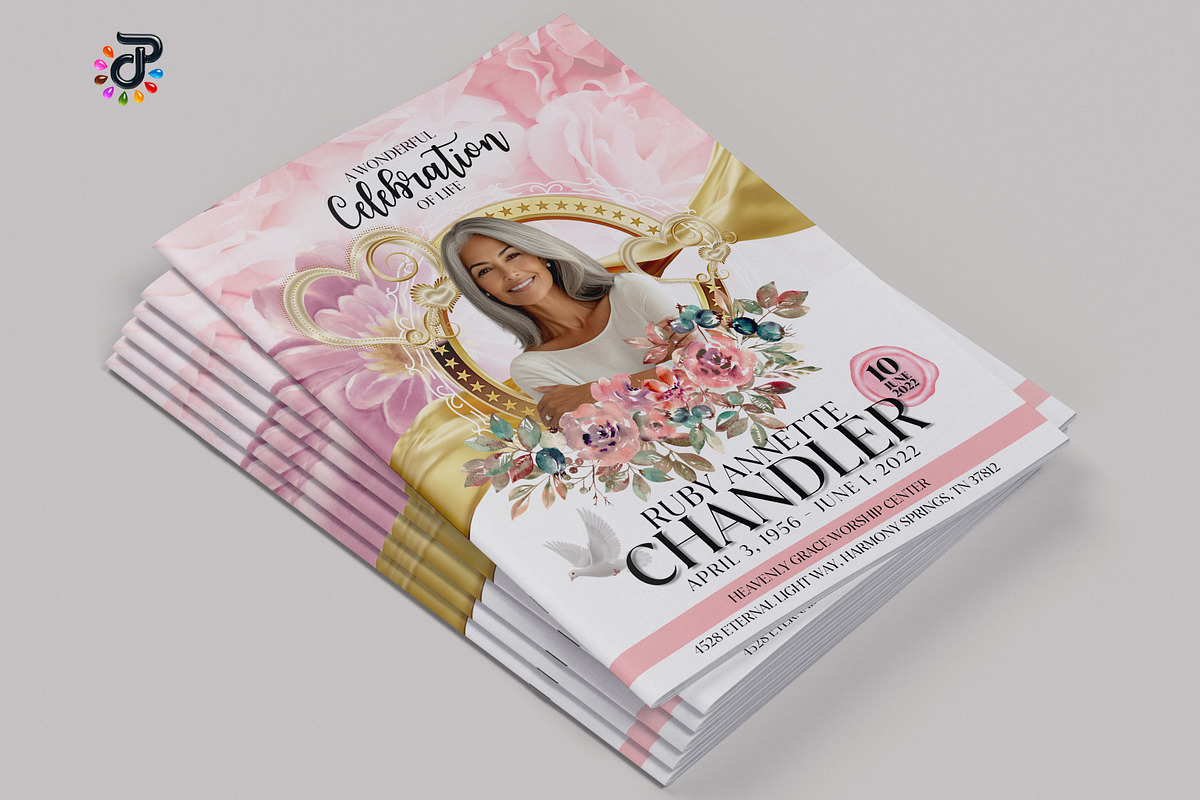Elegant Canva Obituary Template, a Brochure Template by Protech Design ENT (Photo 3 of 8)